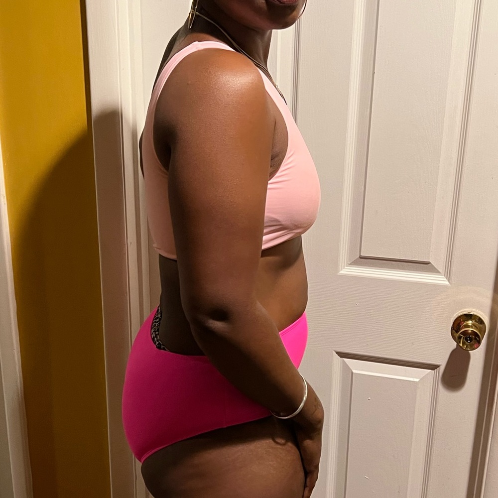 Two toned pink one piece bathing suit